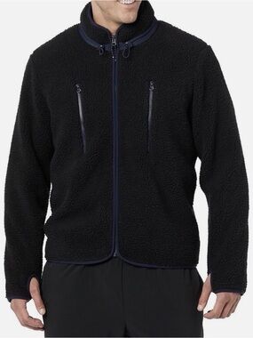 Amazon Essentials Men’s Teddy Fleece Full- Zip Jacket Medium Black PTP 22” NWT